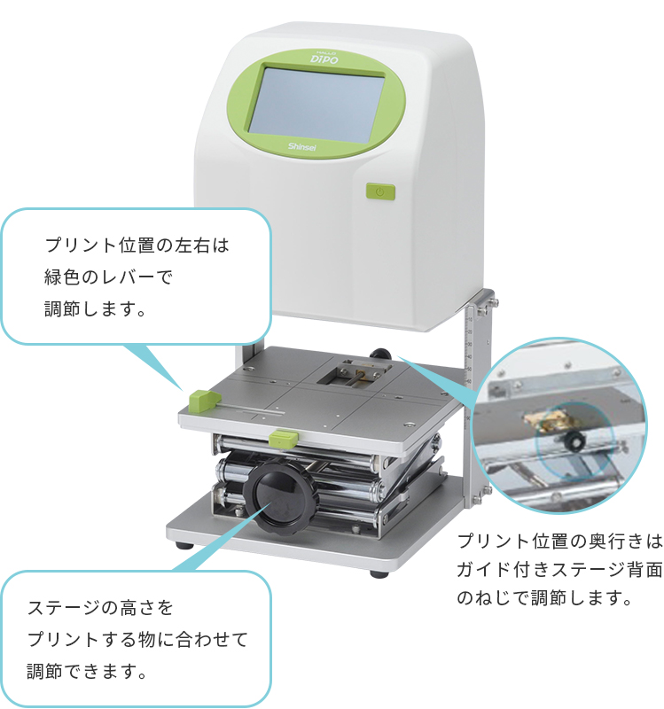 DiPO J165S 印刷位置を決める説明